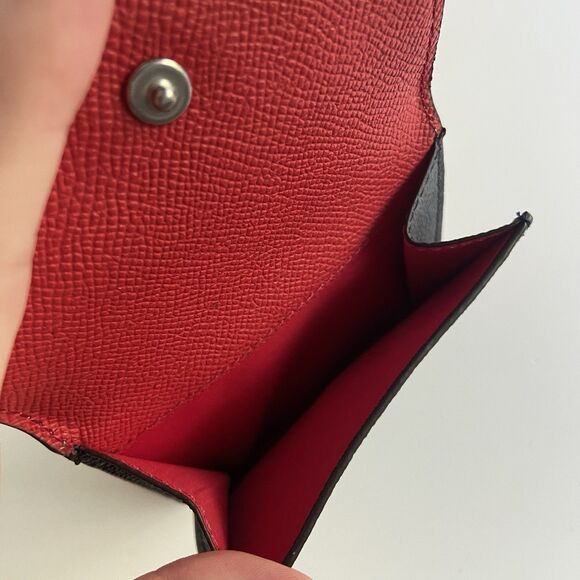 Coach Color Block Geometric Small Wallet Silver/Midnight Blue Multi/Red F57825 - Picture 6 of 9